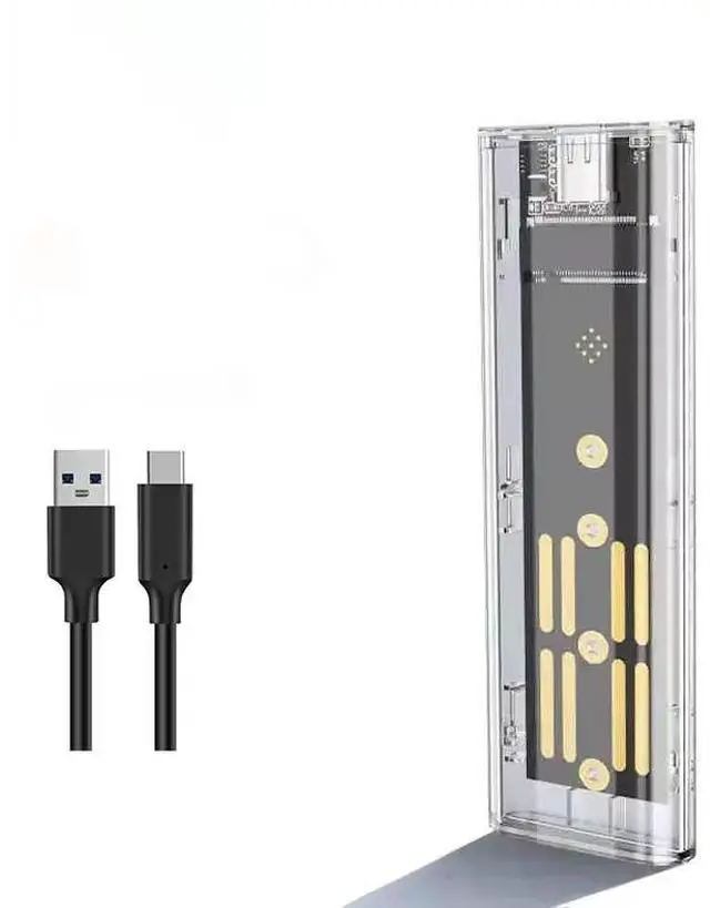 Main image of M.2 NVME SATA Dual Protocol SSD Enclosure USB 3.1 3.2 Gen 2 10Gbps 2TB External PCIE SATA NGFF M2 Type C SSD Hard Disk Plastic white Ngff/nvme dual protocol a-c line