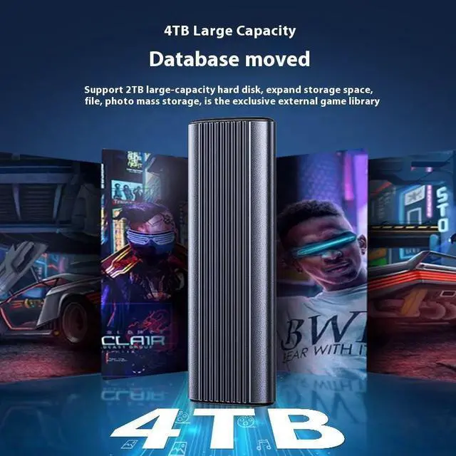 Alt view image 4 of 4 - USB3.1 Type-C to M.2 M Key NVMe SSD Box Solid State Drive Housing Case Dual Protocol SSD M.2 Sata Hard Drive Disk Enclosure Grey NGFF/NVMe Dual Protocol 2in1
