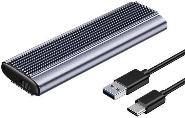 Alt view image 3 of 4 - USB3.1 Type-C to M.2 M Key NVMe SSD Box Solid State Drive Housing Case Dual Protocol SSD M.2 Sata Hard Drive Disk Enclosure Grey NGFF/NVMe Dual Protocol 2in1