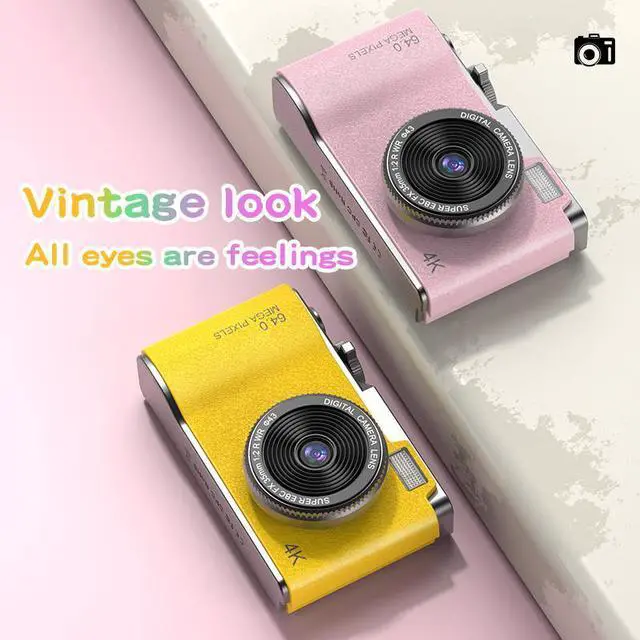 Alt view image 7 of 7 - Portable Compact Small Travel Vintage CCD Camera 2.4-Inch IPS Screen 4K Video Photo Games Music 8X Zoom SD Card Memory LK03 Lk03 black card reader-stickers adapter