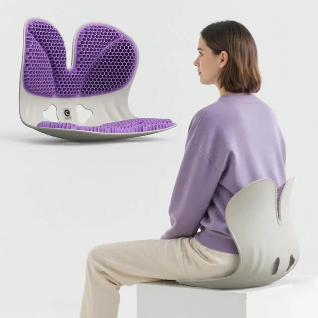 Main image of CABEVIBE Ergonomic Chair Insert with Double-Wing Back Hug, Pressure-Relief Honeycomb Design Comfortable Posture Corrector, Standard Size for Female Male