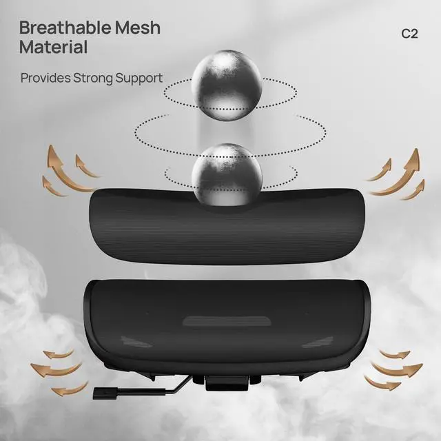 Alt view image 3 of 7 - CabeVibe Ergonomic Mesh Gaming Chair Office Chair with 2D Headrest, Dynamic Lumbar Support, 3 Positions In Black
