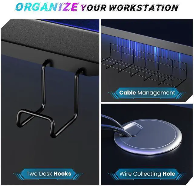 Alt view image 7 of 7 - SIAGO Electric Standing Desk, Height Adjustable Gaming & Office Desk with Quiet Motor and Cable Management