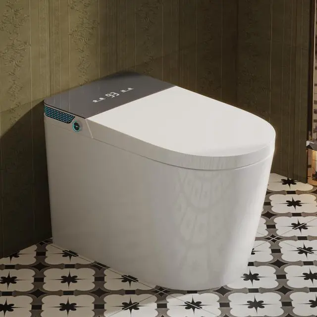 Main image of YULIKA Elongated Smart Toilet Luxury Smart Toilet with Bidet Seat Auto Open and Close, Auto Flush, Foot Sensor Operation