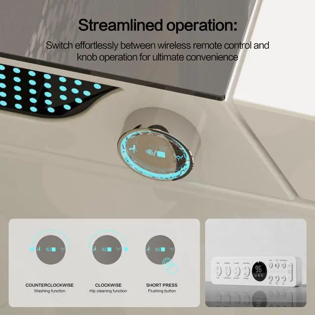 Alt view image 7 of 7 - YULIKA Elongated Smart Toilet Luxury Smart Toilet with Bidet Seat Auto Open and Close, Auto Flush, Foot Sensor Operation