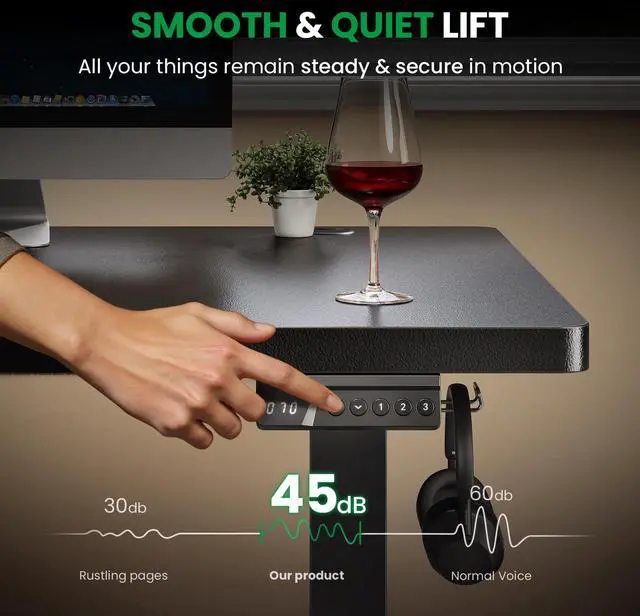 Alt view image 4 of 7 - DeskShow Large Executive Desk Gaming Desk Study Writing Table with Sturdy Metal Legs Business Furniture for Home Office