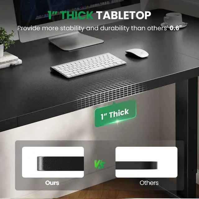 Alt view image 2 of 7 - DeskShow Large Executive Desk Gaming Desk Study Writing Table with Sturdy Metal Legs Business Furniture for Home Office