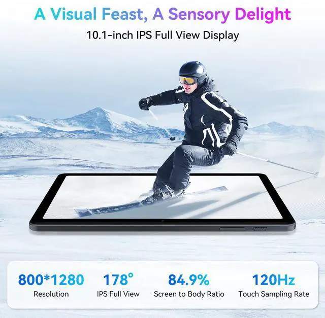 Alt view image 5 of 7 - TABWEE Tablet 10 Inch,Android 15 Tablet,GEMINI AI 2.0 Android tablets|12GB RAM+128GB ROM(TF 2TB)|5G WiFi|120Hz|6000mAh Fast Charging|1080P HD|Bluetooth 5.0|Smart Lens|GPS|2-Year Warranty-Grey