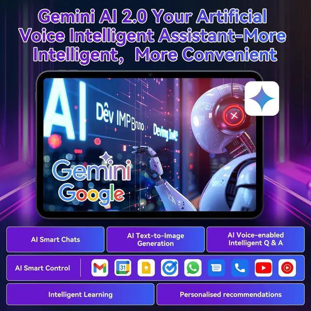Alt view image 5 of 7 - TABWEE 13 Inch Large Tablet ,Android 15 Tablets With Gemini AI,24GB RAM+256GB ROM, 120Hz, Octa-Core,10000mAh Fast Charge, WiFi6, Large Android Tablet with keyboard And Pen Gaming Office Suite