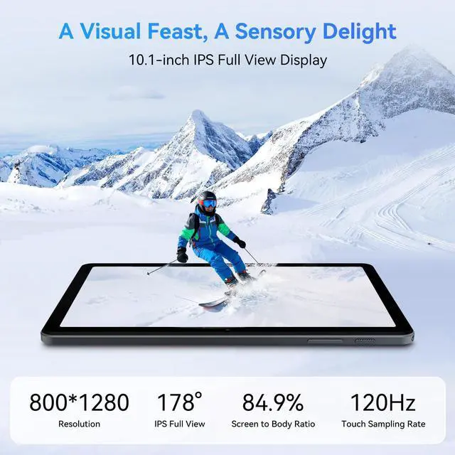 Alt view image 5 of 7 - Tablets, Android 15 Tablet 10 Inch T80, 2025 New Electronics Tablets with Keyboard 18GB+128GB/2TB, 10 Inch Tablet with Pen,  6000mAh, 1080P, 5G WiFi, Bluetooth5.0, GPS, OTG, 2 Speaker