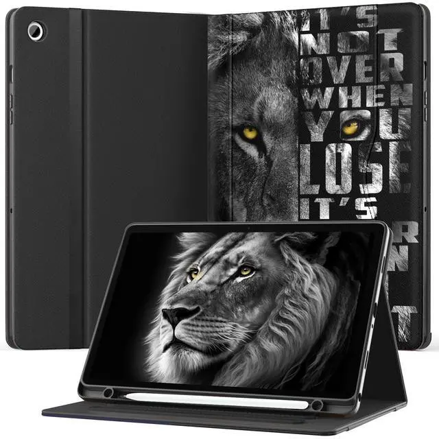 Main image of OKP Case for Samsug Galaxy Tab A9+ Plus 11 inch 2024(SM-X210/X216/X218), PU Leather Folio Cover with Multi-Angle Stand//Pen Holder, Auto Wake/Sleep Case for Galaxy A9+ 11" Tablet (Lion)