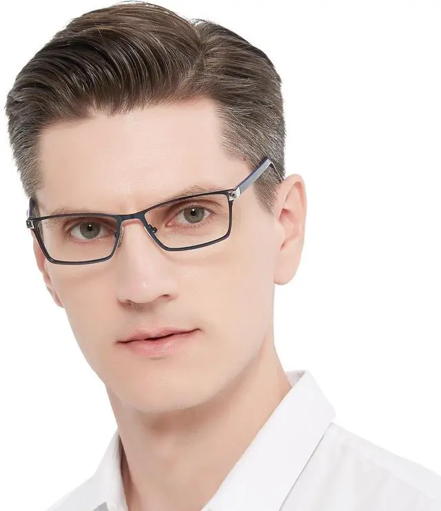 Alt view image 3 of 5 - OCCI CHIARI Blue Light Glasses for Men Women Non Prescription Glasses Metal Eyewear Full Rim Optical Frame