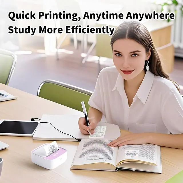 Alt view image 4 of 5 - iDPRT Portable Mini Thermal Sticker Printer, Bluetooth Inkless Printers with 1 Roll Sticker Paper, Sticker Machine Efficiently and Quickly, for Notes, Journal, DIY, Kids Gift