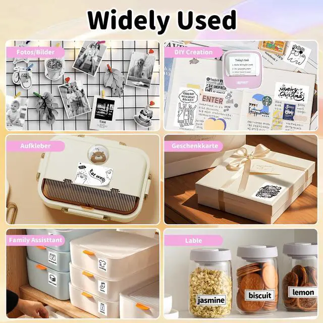 Alt view image 5 of 5 - iDPRT Portable Mini Thermal Sticker Printer, Bluetooth Inkless Printers with 1 Roll Sticker Paper, Sticker Machine Efficiently and Quickly, for Notes, Journal, DIY, Kids Gift