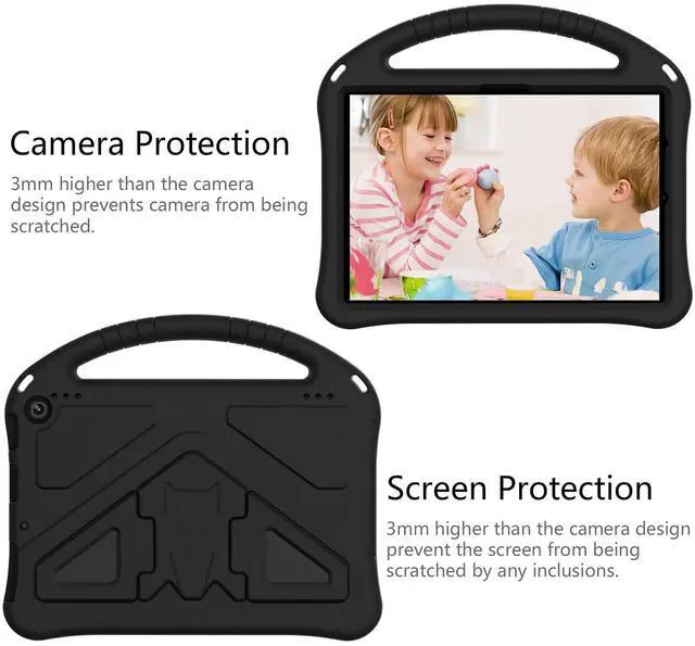 Alt view image 2 of 5 - Dteck Kids Case for Fire HD 10 Tablet & Fire HD 10 Plus (2021 Version, 11th Generation) - Lightweight Child-Friendly Shockproof EVA Case Convertible Handle Stand Rugged Protective Cover, Black