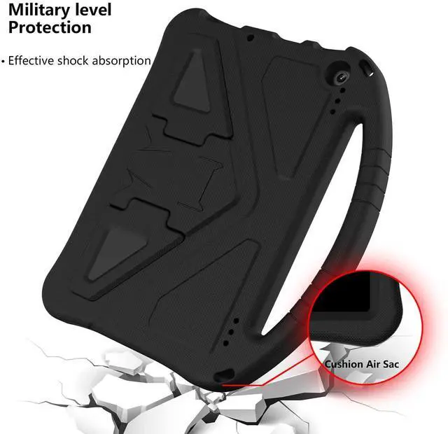 Alt view image 4 of 5 - Dteck Kids Case for Fire HD 10 Tablet & Fire HD 10 Plus (2021 Version, 11th Generation) - Lightweight Child-Friendly Shockproof EVA Case Convertible Handle Stand Rugged Protective Cover, Black