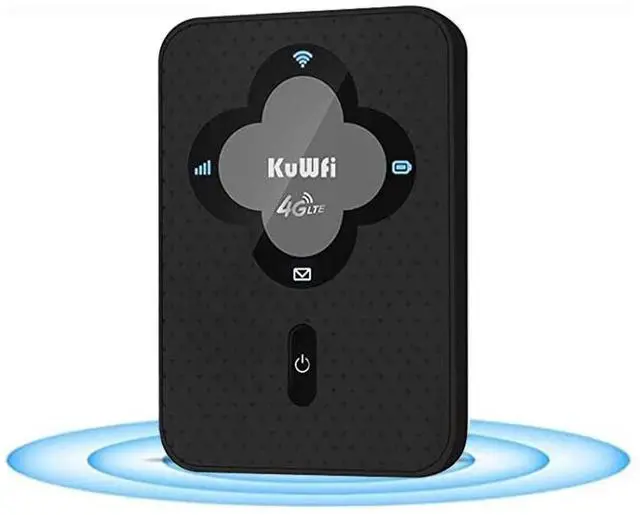 Main image of KuWFi 4G LTE Mobile WiFi Hotspot for Travel, Portable WiFi Hotspot Unlocked Wi-Fi Router Device with SIM Card Slot, Perfect for AT&T/T-Mobile Users Support B2/B4/B5/B12/B1 Network Band