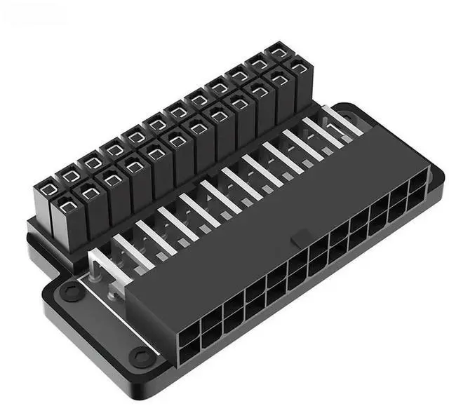 Main image of FOR ATX 24Pin to 24Pin 90 Degree Power Plug Adapter Mainboard Motherboard for Desktop PC Power Supply Cable Cords Connectors Modular