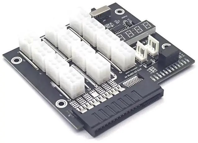 Main image of FOR Breakout Board 12 Port 6Pin Connector LED Display 12V Power Module for 500W 800W 1400W 1600W PSU for GPU Graphics Card