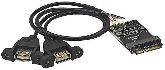 Main image of FOR Mini PCI Express to Dual USB Adapter mPCIe to 5 Pin 2 Port USB2.0 Converter for Full/Half Height Mini PCIE Card/USB Flash Disk