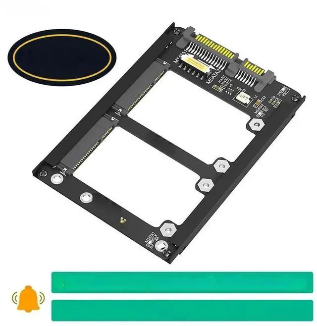 Main image of FOR Metal Case Dual mSATA SSD To 2.5" SATA3.0 6Gbps Adapter Card With Enclosure Socket mSATA to SATA Adapter Riser mSATA SSD Adapter