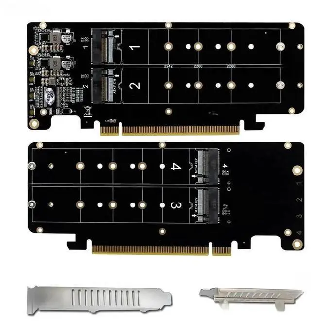Main image of FOR 4Port M.2 NVME to PCI Express X16 4.0 Bifurcation Raid Controller M KEY NVME PCIE Split Card for 2230 2242 2260 2280 NVME M2 SSD
