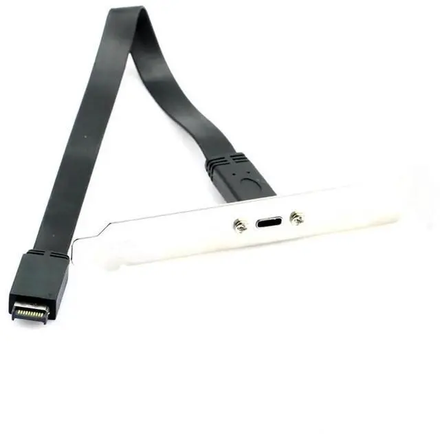 Main image of FOR 50cm USB 3.1 Front Panel Header Type-E to USB-C Type C Female Connector Extension Wire Cable With Panel Mount Bracket Screws
