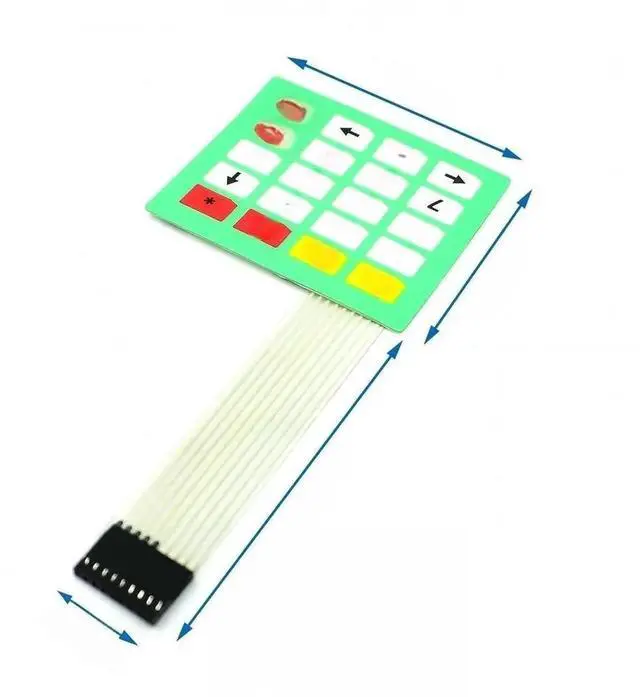 Main image of 1*2 3 4 5 Key Button Membrane Switch 3*4 4X5 Matrix Array Keyboard 1X6 Keypad with LED Control Panel Pad DIY Kit