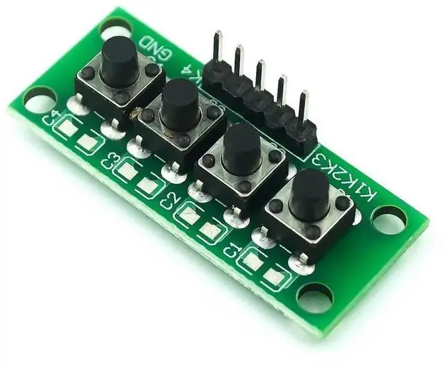 Main image of 10PCS/LOT DIY Kit 1x4 4 Independent Key Button Keypad Keyboard Module Mcu Class Design Graduation Project