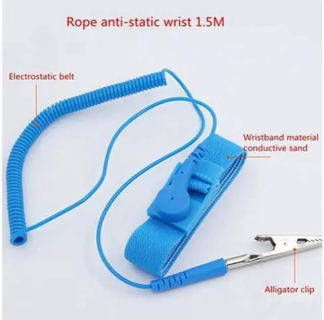 Alt view image 3 of 5 - 2 Pcs Strap Antistatic Wristband Bracelet With Extendable Long Cord Grounding Wire Alligator Clip Anti Static Wrist Strap