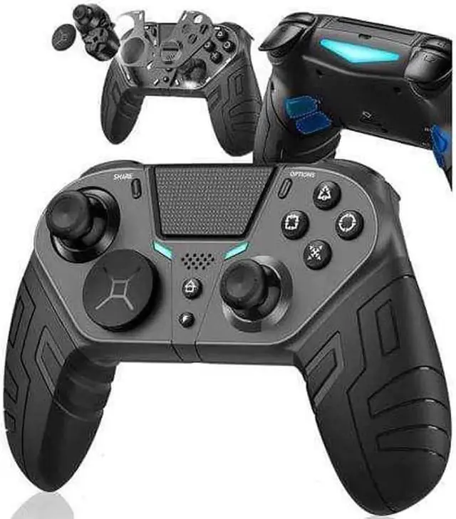 Alt view image 6 of 7 - Wireless Game PS4 Gamepad Controller For PS4 Elite/Slim/Pro Console For Dualshock 4 Gamepad With Programmable Back Button Support PC Black