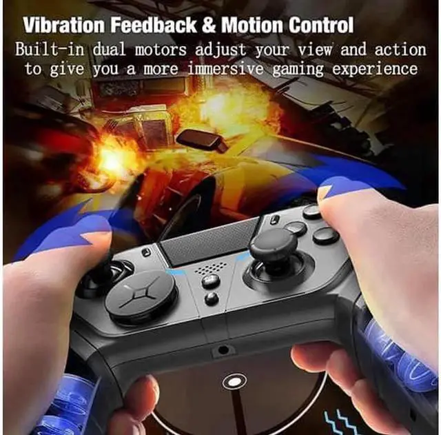 Alt view image 5 of 7 - Wireless Game PS4 Gamepad Controller For PS4 Elite/Slim/Pro Console For Dualshock 4 Gamepad With Programmable Back Button Support PC Black