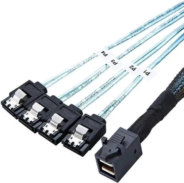 Main image of Internal HD Mini SAS (SFF-8643 Host) - 4X SATA (Target) Cable, Mini SAS to SATA Cable, SFF-8643 to 4X SATA Cable, SFF-8643 for Controller, 4 Sata Connect to Hard Drive, 1.64ft