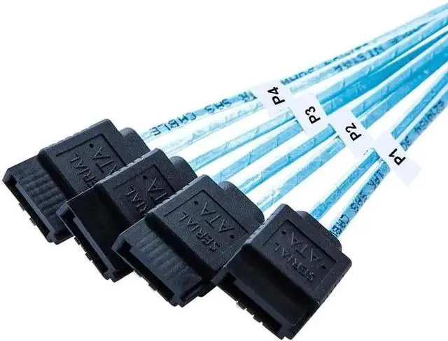 Alt view image 5 of 7 - Internal HD Mini SAS (SFF-8643 Host) - 4X SATA (Target) Cable, Mini SAS to SATA Cable, SFF-8643 to 4X SATA Cable, SFF-8643 for Controller, 4 Sata Connect to Hard Drive, 1.64ft