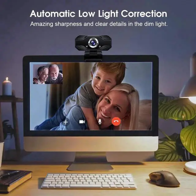 Alt view image 4 of 6 - Video Calling Recording Conferencing Live Class Webcam,1080P Full HD Webcam USB Desktop & Laptop Webcam Live Streaming Webcam with Microphone Widescreen HD Video Webcam