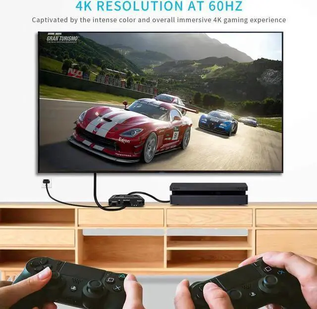 Alt view image 3 of 7 - 3x1 HDMI Splitter Aluminum HDMI Switch 3 in 1 Out with IR Remote Control, Supports 4k@60HZ 3D HD1080P, HDMI Switcher for PS3 PS4 Pro TV
