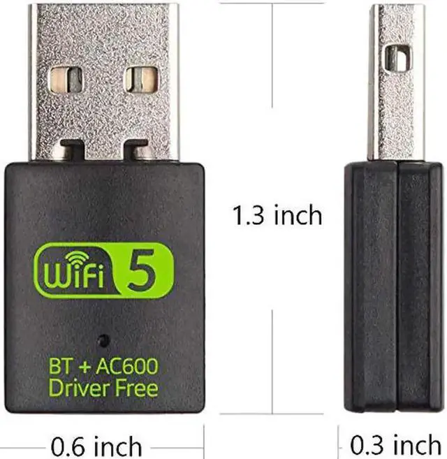 Alt view image 4 of 7 - USB WiFi Bluetooth Adapter, 600Mbps Dual Band 2.4/5Ghz Wireless Network External Receiver, Mini WiFi Dongle for PC/Laptop/Desktop