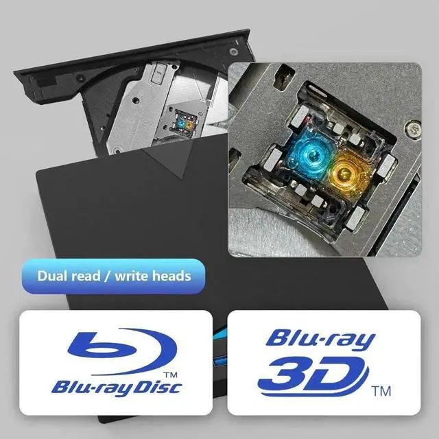 Alt view image 5 of 7 - [7-in-1] External Blu Ray Drive, USB 3.0 Type-C External CD/DVD Drive, 3D Blu Ray CD DVD Drive, DVD/BD Player Read/Write Portable Blu-ray Drive for Laptop Windows PC Mac MacB-ook Desktop