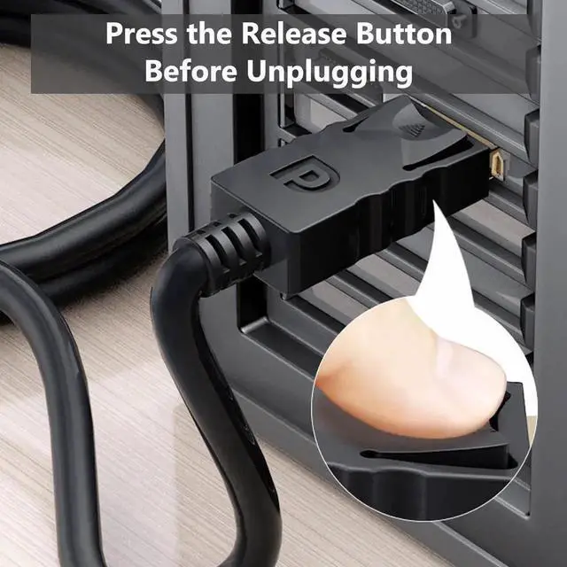 Alt view image 5 of 7 - DisplayPort to DVI Adapter, Dp Display Port to DVI Converter Male to Male Gold-Plated Cord 6 Feet Black Cable for Lenovo, Dell, HP and Other Brand DisplayPort to VGA