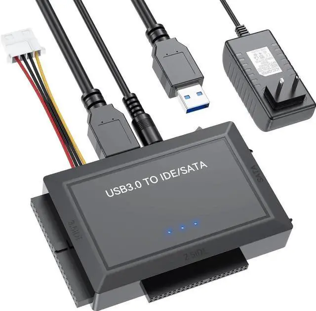 Alt view image 7 of 7 - Hard Drive Reader SATA IDE to USB 3.0 Adapter, USB 3.0 to SATA/IDE Hard Drive Ultra Recovery Converter Kit Data Retrieval Device for 2.5" 3.5" HDD SSD Hard Drive Disk 5.25" DVD/CD-ROM Optical Drive