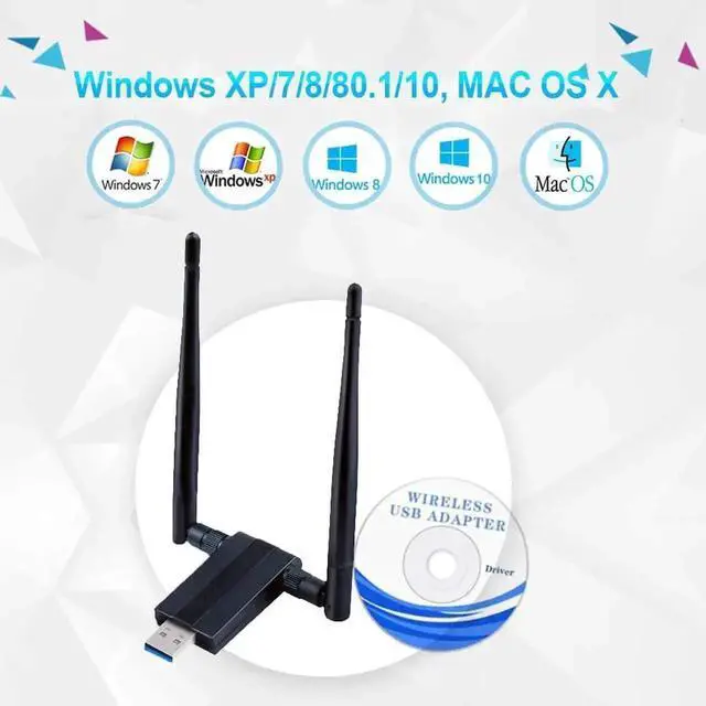 Alt view image 7 of 7 - USB WIFI Adapter 1200M USB 3.0 Wireless Wifi Dongle 5G/866Mbps 2.4G/300Mbps 5dBi Dual Band Antenna 802.11 AC Wireless Network Adapter for Desktop/PC/Laptop Windows XP/Vista/7/8/10