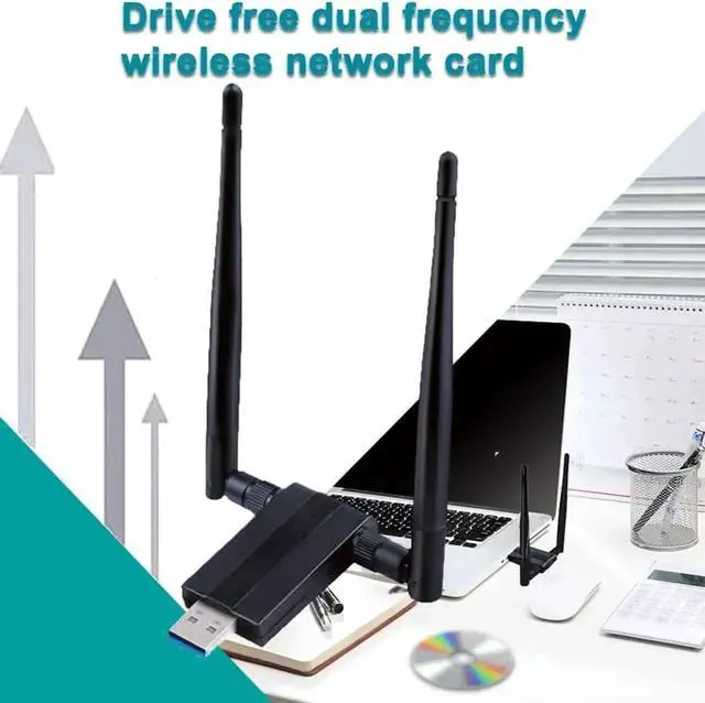 Alt view image 4 of 7 - USB WIFI Adapter 1200M USB 3.0 Wireless Wifi Dongle 5G/866Mbps 2.4G/300Mbps 5dBi Dual Band Antenna 802.11 AC Wireless Network Adapter for Desktop/PC/Laptop Windows XP/Vista/7/8/10