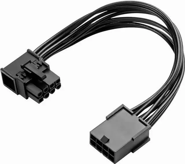 Main image of 8-Pin Extension Cord PCIE 8 Pin Female to Right Angle Male PCIE Express Power Adapter Cable for Graphics Card 18AWG 15CM/5.9Inch (Right)