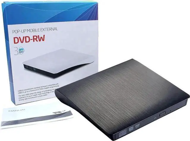 Alt view image 3 of 6 - External DVD CD Drive, USB 3.0 / USB Type C Ultra Slim Drives CD DVD RW Player/DVD CD ROM Drive/Writer/Rewriter/USB CD DVD Burner Compatible with Mac MacBook Pro, Laptops Desktops