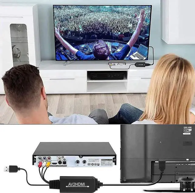 Alt view image 5 of 7 - RCA to HDMI Converter,RCA to HDMI Cable, AV 3RCA CVBS Composite Audio Video to 1080P HDMI Adapter Supporting PAL NTSC for PC Laptop Xbox PS3 PS4 TV STB VHS VCR Camera DVD Etc(Female to Male)