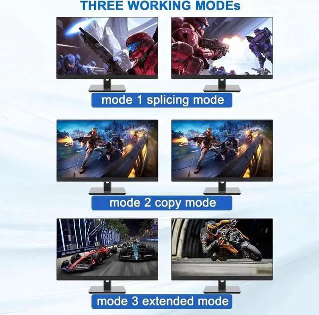 Alt view image 2 of 6 - USB 3.0 HDMI KVM Switch 2 Monitors 4 Computers, Supports EDID, 4K@60Hz Dual Monitor HDMI KVM Switch 4 in 2 Out with Audio Microphone and 3 USB 3.0 Ports, 4 Port Dual HDMI Monitor Switch for 4PC
