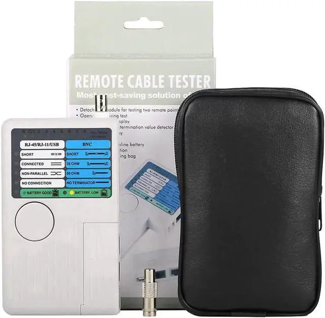 Alt view image 2 of 7 - 4-in-1 Network Cable Tester Remote RJ11 RJ45 USB BNC LAN Cat5 Cat6 Phone Cable Tester Meter