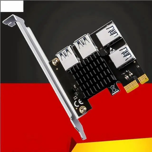 Main image of FOR PCIE 1 to 4 Riser Card PCI-E 1X to 4 Riser USB 3.0 5Gb Multiplier Hub PCI Express X16 Riser for Video Card for