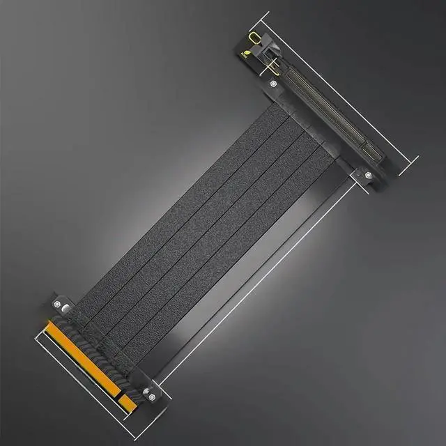 Main image of FOR GPU Extension Cable 90 Degree PCIE 4.0 16X High Speed PCI Express Riser Silver-plated Cable 64GBS for RTX4090 RTX3090ti RX6900XT