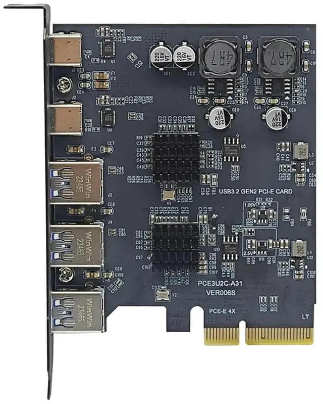 Main image of FOR PCIE USB Expansion Card PCI Express X4 to 2Port USB C + 3Port USB3.2 Gen2 10Gbps Adapter PCI-E to USB 3.1 Type-C HUB for Desktop